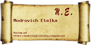 Modrovich Etelka névjegykártya